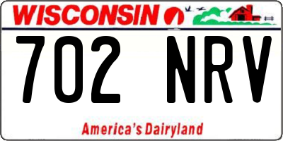 WI license plate 702NRV