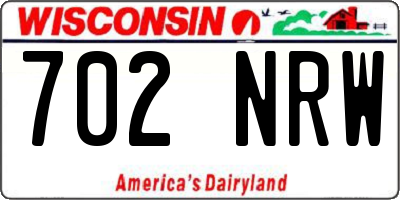 WI license plate 702NRW