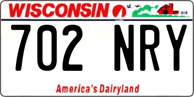 WI license plate 702NRY