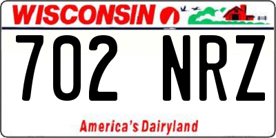 WI license plate 702NRZ