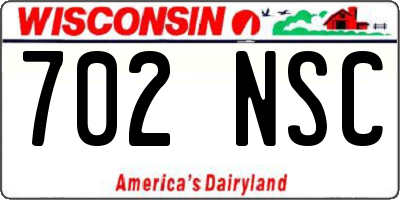 WI license plate 702NSC