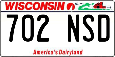 WI license plate 702NSD