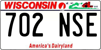 WI license plate 702NSE
