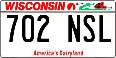 WI license plate 702NSL