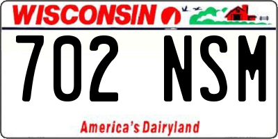 WI license plate 702NSM