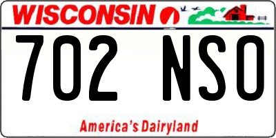 WI license plate 702NSO
