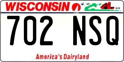 WI license plate 702NSQ