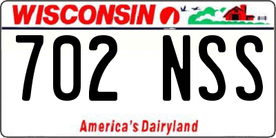 WI license plate 702NSS
