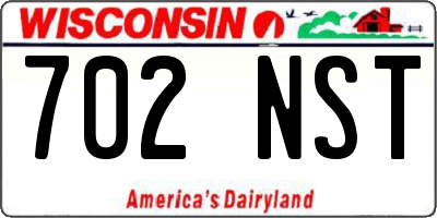 WI license plate 702NST