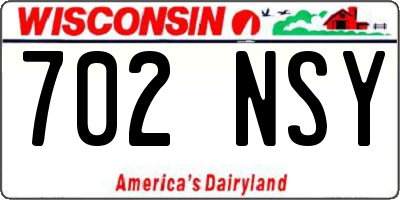 WI license plate 702NSY