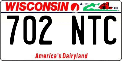 WI license plate 702NTC