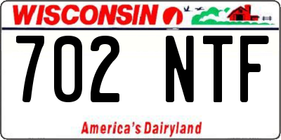 WI license plate 702NTF