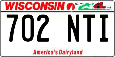 WI license plate 702NTI