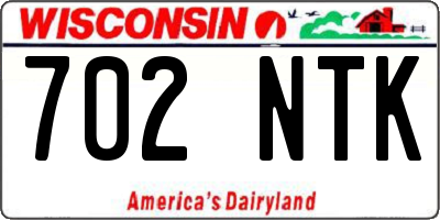 WI license plate 702NTK