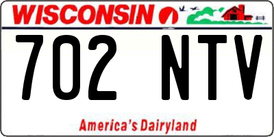 WI license plate 702NTV