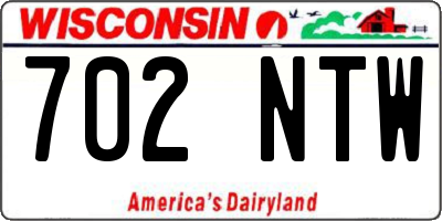 WI license plate 702NTW