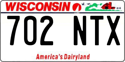 WI license plate 702NTX