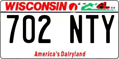 WI license plate 702NTY