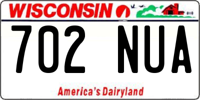 WI license plate 702NUA