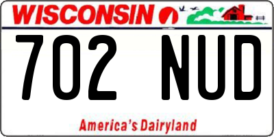 WI license plate 702NUD