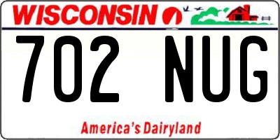 WI license plate 702NUG
