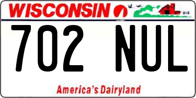 WI license plate 702NUL