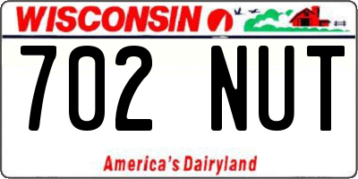 WI license plate 702NUT