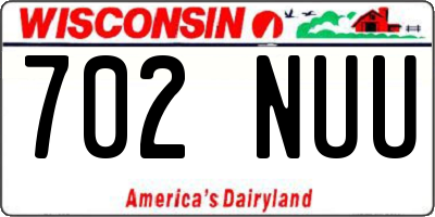 WI license plate 702NUU