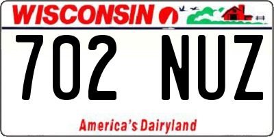 WI license plate 702NUZ