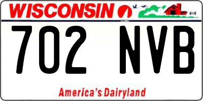 WI license plate 702NVB