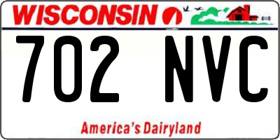 WI license plate 702NVC