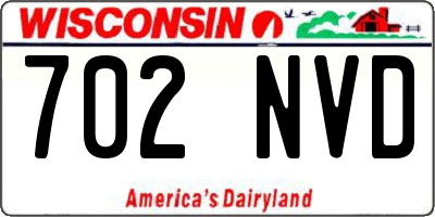 WI license plate 702NVD