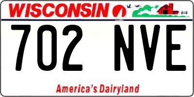 WI license plate 702NVE