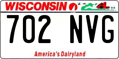 WI license plate 702NVG