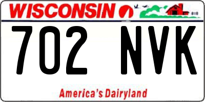 WI license plate 702NVK
