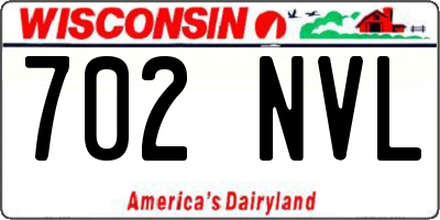 WI license plate 702NVL