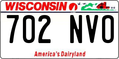 WI license plate 702NVO