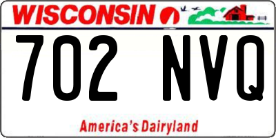 WI license plate 702NVQ