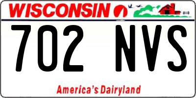 WI license plate 702NVS