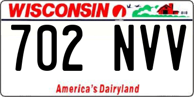 WI license plate 702NVV