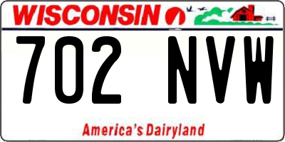WI license plate 702NVW