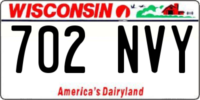 WI license plate 702NVY
