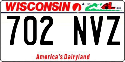 WI license plate 702NVZ