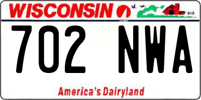 WI license plate 702NWA
