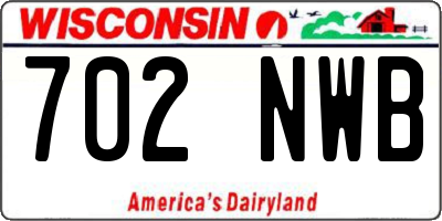 WI license plate 702NWB