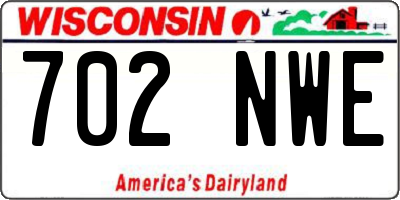 WI license plate 702NWE