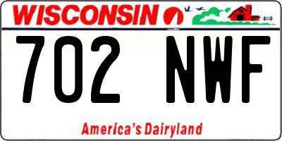 WI license plate 702NWF