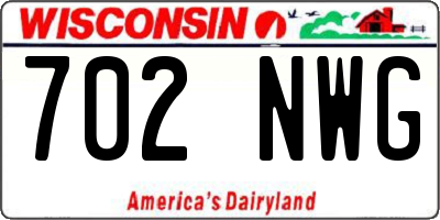 WI license plate 702NWG