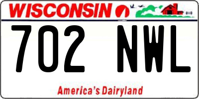 WI license plate 702NWL