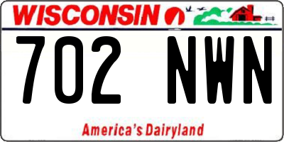 WI license plate 702NWN